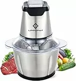 Mini Food Chopper LINKChef 400W Food Processors, Vegetable Chopper Electric, 1.2L Stainless Steel Bowl, Baby Food Chopper with 4 bi-Level Blades for Meat Fruit Onion Salad