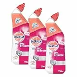 Sagrotan WC-Reiniger Blütenfrische – 2in1 Reinigungsmittel mit Antischmutzfilm für langanhaltende WC-Frische – 1 x 750 ml (Packung mit 3)