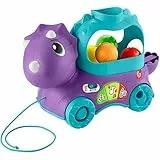 FISHER-PRICE Bällespaß Nachzieh-Dino - Interaktiver Bällespaß-Dinosaurier mit Licht, über 30 Liedern, 3 Lernstufen, inkl. 4 bunten Dinoeiern, für Babys und Kleinkinder, deutsche Version, HNR54