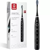 Oclean Elektrische Zahnbürste Flow, 180 Tage Akkulaufzeit Sonic Electric Toothbrush für Reisen, 5 Modi Schallzahnbürste mit IPX7 Wasserdicht für 2-Minuten-Timer Zähneputzen, Schwarz