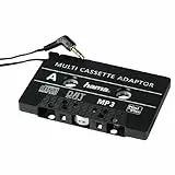 Hama KFZ-Kassettenadapter, Tape mit 3,5 mm Klinkenstecker für Smartphones, MP3-Player/CD-/MD-Player, iPods, schwarz