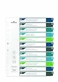 Durable Ordnerregister 1-12, Register A4+ hoch, beschriftbares Indexblatt, 100% recycelbar, mehrfarbig, 679627