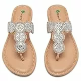 Ataiwee Damen Slide Sandalen - Elegant Flip Flops Sandalen,Glitzer boho Bequeme Sommer Zehentrenner, (2207007,Silber,39 EU)
