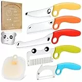 ZLemma Kinder Küchenmesser-Set mit Lernring, 7-teiliges Tier-Kochwerkzeug-Set, sichere Edelstahlmesser, Fingerschutz & Schneidebrett, Montessori Kochset für Kinder