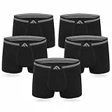 FM London Herren (5er-pack) Bambus-herren-boxershorts Boxer Shorts, Schwarz, XL EU
