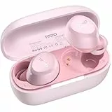 TOZO A1 In-Ear Kopfhörer Kabellos Bluetooth 5.3 mit 2 Mikrofonen für KI-Anrufe, App-Steuerung, 30 Std. Wiedergabe, IPX5 Wasserdicht, Tiefer Bass, Leicht und Bequem für kleine Ohren – Roségold
