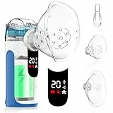 Inhalationsgerät Kinder - Wholede Leise Inhaliergeräte für Erwachsene Baby mit LED-Bildschirm zeigt, USB Aufladbarer Inhalator Erwachsene mit 1200 mAh Akku, 3 Modi und Selbstreinigungsmodus