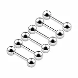 KJM FASHION 6 Stk Metall Barbell Ohrring 0,8mm 20gauge 8mm 5/16 3mm Kugel Helix Rook Eyebrow Daith Ohrringe Cartilage Piercing Schmuck 6355