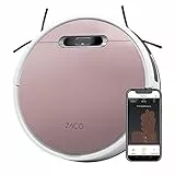 ZACO V6 Saugroboter mit Wischfunktion, gleichzeitig saugen und wischen, bis zu 2.000 Pa Saugstärke, Staubbeutel (für Allergiker) & Staubtank, App, Alexa, GoogleHome, für Tierhaare, Passion Rose