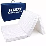 PEKITAS Reisebett-Matratze, faltbar, 120 x 60 cm, 6 cm dick, Tragetasche inklusive, abnehmbarer Bezug, waschbar, Schaumstoff-Matratze, Laufstall, Kinderbett, Boden
