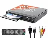 Region Free DVD Player für Fernseher | Mini DVD Player HDMI mit 1080p Upscaling | CD-Player mit USB & MP3 | HDMI Kabel, RCA Kabel & Fernbedienung Inklusive | OAKCASTLE DVD100