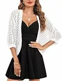 Gyabnw Festliche Bolerojacke Damen Kurz Strickjacke Cardigan Elegant Open Front Shrugs Leichte Jäckchen Sommer