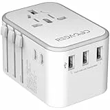 Redagod Reiseadapter Weltweit 224+ Ländern, Internationaler Steckdosenadapter mit 3 USB, 2 USB C und 1 AC Steckdose 30W Universal Reisestecker für Deutschland USA UK Japen Thailand Italien Australien