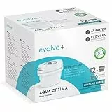 Aqua Optima Wasserfilterkartusche, Evolve+ 12er Pack (Vorrat für 12 Monate), kompatibel mit Brita Maxtra+ & PerfectFit*, 5-stufiges Filtersystem reduziert Chlor, Kalk und andere Verunreinigungen