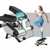 Niceday Mini Stepper für Zuhause, 2-in-1 Up-Down Stepper mit Power Ropes – Leiser Trainer bis 100kg für effektives Bein/Arm/Po Training, Widerstand einstellbar – Platzsparendes Home Fitnessgerät