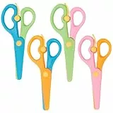 4 Stück Sicherheit Schere Sicherheitsschere, 13,7cm Lang Kunststoffklinge Kinderschere, Abgerundete Ecken Papierschere, Bastelschere, Vorschule Kita Kindergarten Schere, Anfängerschere