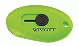 Westcott E-16474 00 Mini-Cutter mit Keramik-Sicherheitsklinge, automatisch einziehbar und integriertem Magnethalter, grün