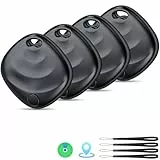 Neue [Apple MFi-Zertifiziert] (Nur iOS) Tracker Tags-4er Pack, Hoxe Bluetooth 5.3 Schlüsselfinder Kompatibel Apple Wo ist?, Schlüssel Finder Smart Tag für Auto/Koffer/Taschen, Austauschbarer Akku