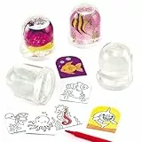 Baker Ross Schneekugeln mit Einlage zum Ausmalen „Meerestiere“ - zum Basteln für Kinder - Geschenkidee - 4 Stück (1er Pack)