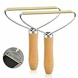 YSUVIN Tragbarer Fusselentferner, 2 Stück doppelter Teppichschaber, manuelles Bürstenwerkzeug, wiederverwendbarer Kleiderrasierer, Holzgriff, Mini-Flusenreiniger für Teppich, Tierhaare, Fussel