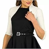 BlackButterfly Maßgeschneiderte 3/4 Hülse Bolero (Elfenbein, M)