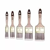Hardy Working Tools 5 STK. Flachpinsel-Set 25 mm / 35 mm / 50 mm / 60 mm / 75 mm Serie 45, Synthetik Lasurpinsel, Flachpinsel mit Naturholzgriff, Lackierpinsel mit Stahlzwinge