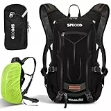 SPGOOD Fahrradrucksack 20L/25L/30L (9 Farben)-Wasserdichter Ultraleicht-für Damen & Herren Multifunktionaler-mit Regenschutzkappe/Helmabdeckung Rucksäcke MTB Mountainbike (Schwarz, 30L)