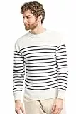 Armor Lux Herren Marin 'Groix' Homme Pullover, Weiß (6rl Milk/Navire 6rl), L EU