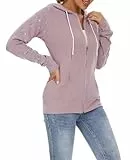 YUTILA Damen Sweatjacke Zip Hoodie Blumen Drucken Jacke Kapuzenjacke Kapuzenpullover Sportjacke mit Tasche