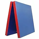 Klappbare Turnmatte – RG 22 kg/m³ – faltbare Matte für Gymnastik, Kinderturnen & Training – weiche Bodenmatte (Blau - Rot, 200 x 100 x 8 cm)