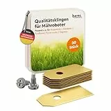 BEOS 30 x Premium Titan Ersatzmesser + Schrauben - Ersatzklingen für Premiummarken Husqvarna, Gardena, Segway, Yard Force, McCulloch, Powerworks – 0,75 mm Blattstärke für langes Rasenmäher Vergnügen