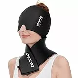 ONLYCARE Migräne Maske und Nacken Kühlpads Set, Upgraded 360° Gel Surround Migräne Kühlmaske Schlafmaske und Nacken-Eisbeutel, Kalte und Heiße Kompressen, Lindert Schmerzen, Sportverletzungen, Stress