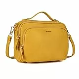 Gladdon Umhängetasche damen,Schultertasche mit Reißverschluss, Crossbody Tasche, Leder Handtasche Klein, Womenswear…