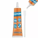 Nayrmaer Stoffkleber, 60ml Textilkleber, Waschmaschinenfest Stoff Kleber für Textil, Baumwolle, Leder, Jeans und mehr