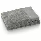 AmeliaHome Duschtuch 70x140 cm Stahl 100% Baumwolle Qualität Saugfähig Silber Grau Amari