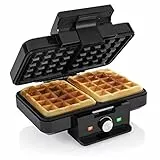Tristar WF-1165 Waffeleisen – zwei Waffeln pro Durchang, antihaftbeschichtet, 1000 Watt, regelbarer Thermostat