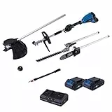 Scheppach 4in1 Akku Multifunktionsgerät BC-MFH400-X Brushless Multigartengerät | Rasentrimmer, Motorsense, Heckenschere, Hochentaster | 20V-IXES-Serie | 10 Jahre Garantie | mit 2x 2Ah Akku & Ladegerät