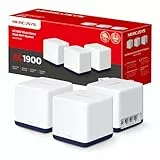 Mercusys Halo H1900G Mesh WLAN Set (3er Pack), AC1900 Dual Band Router & Repeater, 3 x Gigabit Ports für Jede Einheit, empfohlen für Häuser mit 3-5 Schlafzimmern, MERCUSYS App