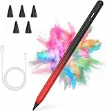 KARFUN Stylus Pen für iPad Apple 2018–2025,Tablet Pencil mit Fast Charging für IPad 10/9/8/7/6th Gen,i Pad Pro 11/12.9',iPad mini 6/5th/ Air 3/4/5, Stift (Schwarz Rot Touch-Schalter)