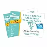 Clairefontaine 196853AMZC Set mit 2 Packungen transparentes Papier, 70g, DIN A4, 30 Blatt, 1 Set, Transparent