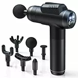 Massagepistole, Muskel Percussion Massagegerät mit 99 Geschwindigkeiten, Leises Handmassagegerät mit LCD Touchscreen & 6 Köpfen Massage Gun für Schulter, Körper & Rückenentspannung