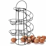 Wisboey Küchen-Eierregal, Spiral-Eierkorb, Praktisches Eier-Aufbewahrungsregal Aus, Aufbewahrungsregal Schwarz