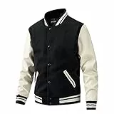 TIMELYE Jacken Herren Jacken College Cargo Winterparka Jacke College Sweatjacket Baseball Sportjacke Sweatjacke Unisex Patchwork Hoodies Mode Streetwear