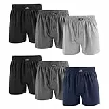 L&K Sparpack Set 6 Boxershorts Men Herren Webboxer mit Klassische Designs Unterwäsche Männer Baumwolle 1405A M