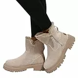 Generisch Winterstiefel Damen Gefüttert, Winterschuhe Damen Gefüttert, Wildleder Winterstiefel Winterboots Wasserdicht Warm Stiefeletten Outdoor Winter Boots Mit Seitlicher Reißverschluss Stiefel