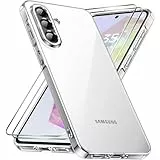 caslord Hülle für Samsung Galaxy A36 5G, 1 Handyhülle mit 2 Stück Hartglas, Weiche TPU Transparent Stoßfest Schutzhülle Durchsichtige Kratzfest Handyhülle Case Cover