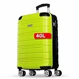 NOWI Handgepäck Koffer leicht – 40L Volumen – 8 Rollen 360° drehbar – Leichter ABS Koffer mit Zahlenschloss & Teleskopgestänge, Kabinentrolley, Handgepäckskoffer, Kabinenkoffer (Lime, M)