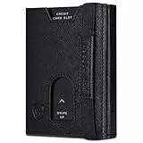 VON HEESEN Slim Wallet mit Münzfach & RFID-Schutz - Leder Geldbeutel - Mini Geldbörse für Herren und Damen - Kartenetui Echtleder Karten Portemonnaie klein - Kreditkartenetui Saffiano