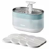 PETLIBRO Trinkbrunnen für Katze Ultraleise, 2,1L Capsule Katzenbrunnen Edelstahl für Katzen, Zwei Durchflussmodi, Sichtbarer Wasserstand, BPA-freier Wasserbrunnen für Katzen und Hunde mit 4 Filtern