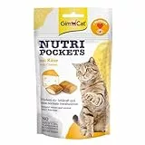 GimCat Nutri Pockets Käse - Knuspriger Katzensnack mit cremiger Füllung und funktionalen Inhaltsstoffen - 1 Beutel (1 x 60 g)